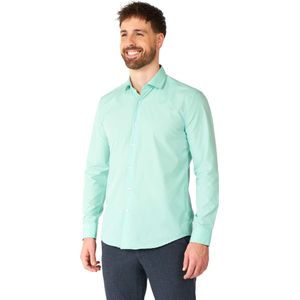 OppoSuits Shirt - Magic Mint - Heren Overhemd - Effengekleurd - Mintgroen - Maat: 3XL