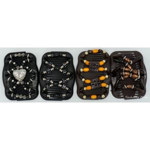 Haarkammen - 4 stuks - haarkam opsteken - haarsieraden - haarspeld - opsteekkam - haarclip - dubbele kam - kralen - haarclips dames - 4 stuks - haarkam aktie -