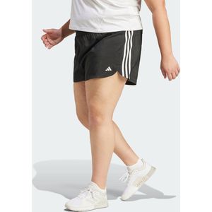 adidas Performance Pacer Training 3-Stripes Woven High-Rise Shorts (Plus Size) - Dames - Zwart- 4X