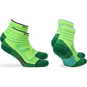 Norfolk - 2 Paar - Naadloos Anti Blaren Sportsokken met Zone Demping - Anti Bacterieel Wielrensokken - Snel Drogen Hardloopsokken - Sportsokken Dames Heren - Tennissokken - 39-42 - Groen - Cheetah