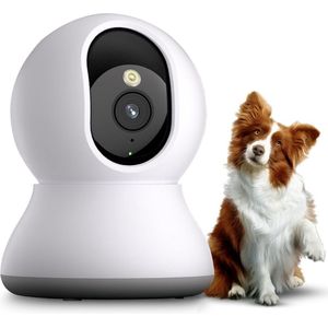 ApexArte® Hondencamera - Huisdiercamera - Babyfoon met Camera en App - Baby Monitor - Full HD - Wit