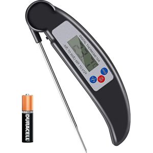 Vleesthermometer - Digitale Voedselthermometer - Zwart - Incl. Batterij