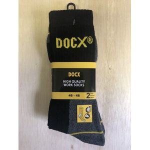 Werksokken DOCX 2 paar Zwart maat 46-48