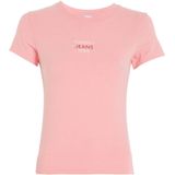 Tommy Jeans Essential Logo 1 T-shirt Met Korte Mouwen Roze XS Vrouw