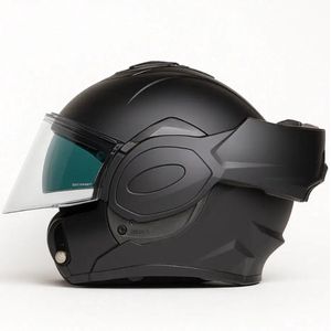 Vito Reverse - Systeemhelm - Mat Zwart - Motorhelm en Scooterhelm met Opklapbaar Kinstuk en Zonnevizier