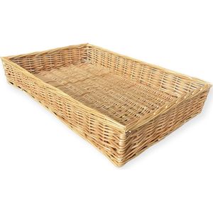 Grote rieten broodmand - presentatiemand - buffetmand - 60x40x10cm - bruin