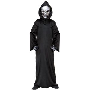 Widmann - Beul & Magere Hein Kostuum - Grim Reaper, Holographic Vader Tijd Kostuum Jongen - Zwart - Maat 116 - Halloween - Verkleedkleding