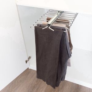 Eleganca Uittrekbare Klerenhanger - Uittrekbare kledingrek - Broekhanger uittrekbaar - Kleerhangers - Kleding organizer - Broekhanger ruimtebesparend - Chroom - 11 houders