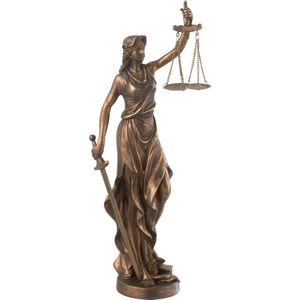 J-Line figuur Vrouw justitia - polyresin - koper - small
