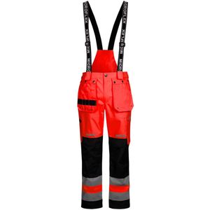 Rood/zwarte Hi-Vis Regenbroek van Lyngsøe Rainwear XXXL