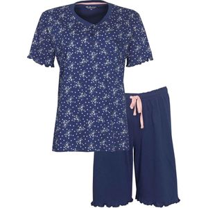 Tenderness - Dames Shortama - Pyjama Set - Blauw- Maat 3XL