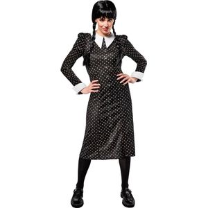 Wednesday Addams OPP-Kostuum voor Vrouwen - Bedrukte Jurk met Kraag - Officiële Woensdag Addams voor Halloween, Carnaval en Cosplay