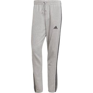 Adidas essentials french terry tapered elastic cuff 3-stripes joggingbroek in de kleur grijs.