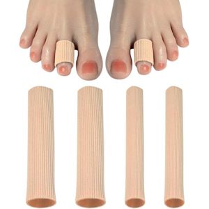 Pack of 4 Silicone Toe Guards - Finger Protective Cuffs - Silicone Toe Protection - Kan Op Maat Worden Gemaakt - Beschermende Tubes voor Tenen en Voeten
