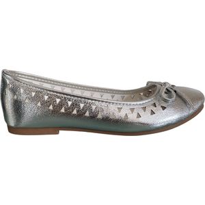 Deb&Dan - ballerina's met driehoek motief - zilver - maat 26