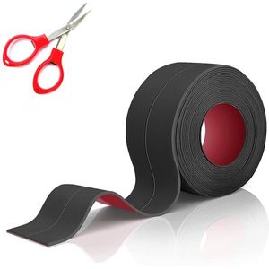 Zelfklevende waterdichte PVC-profiel plint - Zwart 38 mm - Zachte plint zeflklevend - Knikstrip - Vloerlijst plakstrip