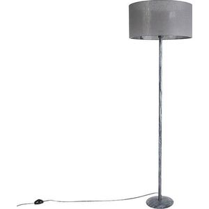 QAZQA simplo - Landelijke Vloerlamp | Staande Lamp - 1 lichts - H 1630 mm - Grijs - Woonkamer | Slaapkamer | Keuken