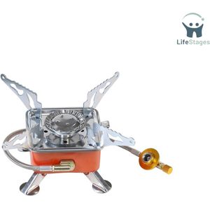 LifeStages - Campinggaz Kooktoestel - Campingfornuis - Met Piëzo-Ontsteking Gasfornuis Voor Schroefcartridge Gasbrander - Windbestendig Met Adapter - Opvouwbaar Campingfornuis Voor Buiten Kamperen, Wandelen, Picknicken