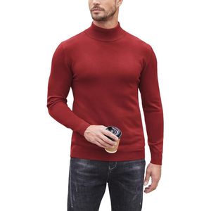 Turtleneck Pullover voor Mannen - Slim Fit, Kraag, Basis Turtleneck, Elastisch, Effen