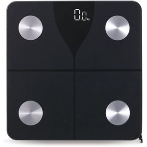 VELTRR® Weegschaal Personenweegschaal - Slimme weegschaal met Lichaamsanalyse - Digitaal - Zwart