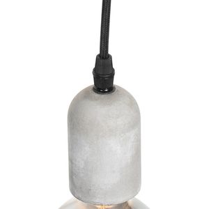 QAZQA pedra - Industriele Hanglamp eettafel - 5 lichts - Ø 35 cm - Zwart - Industrieel - Woonkamer | Slaapkamer | Keuken