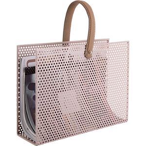 Present Time Tijdschriftenrek Perky Mesh - IJzer Licht Roze - 30x33x9cm - Scandinavisch