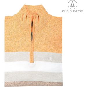 Chris Cayne Trui Oranje/Beige gestreept maat M