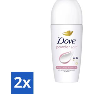 Dove - Deodorant Roller - Powder Soft - Zacht en Verzorgend - 50 ml - Voordeelverpakking - 2 stuks