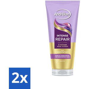 Andrélon – Haarmasker WOW – Intense Repair – 180 ml - Voordeelverpakking - 2 stuks