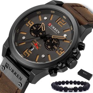 Curren - Horloge Heren - Cadeau voor Man - Horloges voor Mannen - 47 mm - Bruin Zwart