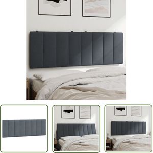 vidaXL Beddengoed - Hoofdkussen - Hoofdbordkussen Hanko 140 cm fluweel donkergrijs - Slaapcomfort - Fluweel - Hoofdsupport