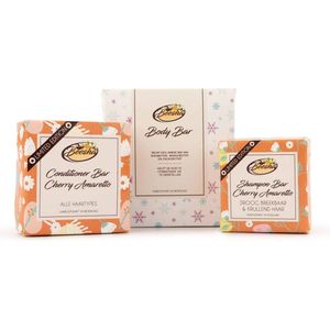 Beesha Giftbox Cherry & Amaretto | Bevat een Shampoo, Conditioner, en Body Bar | 100% Plasticvrije en Natuurlijke Verzorging