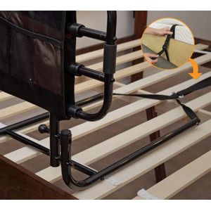 Bedleuning / Bedhek / Sta-op hulp - Lengte aanpasbaar & neerklapbaar - eenvoudig te plaatsen - Adhome