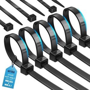 450 x 76 mm Kabelbinders 100 stuks - Premium Nylon Ritsbanden voor Thuis Tuin Kantoor - Zelfvergrendelend Mechanisme