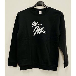 Hoodie - meisjes - jongens - unisex- Mini Mrs - zwart - 9-11 jaar