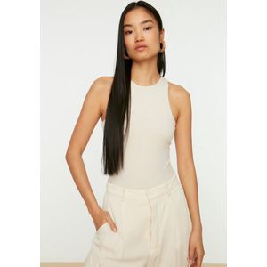 Trendyol - Bodycon Blouse - Steen - Dames - Geweven - Mouwloos