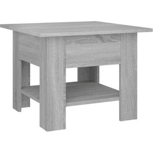 vidaXL - Salontafel - 55x55x42 - cm - bewerkt - hout - grijs - sonoma - eikenkleurig