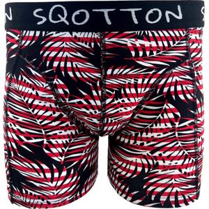 Boxershort - SQOTTON® - Jungle - Rood/Wit - Maat XXL