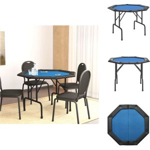 vidaXL Pokertafel - Inklapbaar - 108 x 108 x 75 cm - Zacht tafelblad - Ingebouwde bekerhouders - Comfortabele tafelrand - Stevig frame - Pokertafel