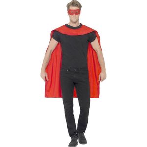 Rode Cape En Oogmasker Superheld | One Size | Carnaval kostuum | Verkleedkleding
