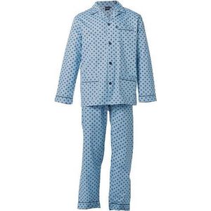 Gentlemen heren pyjama doorknoop | MAAT 58 | Dubbel ruit | blue | Poplin 100% katoen