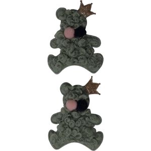 Jessidress® Haarclips Haarspeldjes Chique Haarclip Meisjes Haarspelden met wol en pailletten - Groen