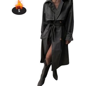 Nivard Mantel Dames - Tussenmantel - Jas - Mantelpakje - Trenchcoat - Overjas - Overcoat - Winter - Donkergrijs - S