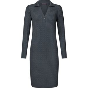 Gebreide Jurk - Effen - Polokraag - Lange Mouw - Knielengte - Normale Pasvorm