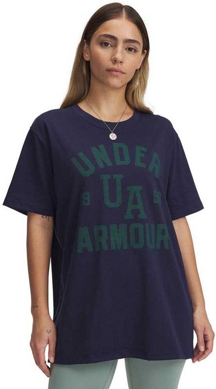 Under Armour - Heavyweight Collegiate - Dames T-shirt - Oversized - Korte Mouw