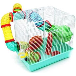 Hamsterkooi - Hamster kooi - Hamster bodembedekking - XL, 33 x 23,5 x 33 cm - Veelkleurig