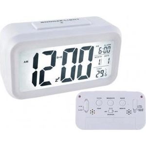 Wekker - LED Display - 12 / 24h - Alarm - Temperatuur - Maand - Wit - Kado Tip !!