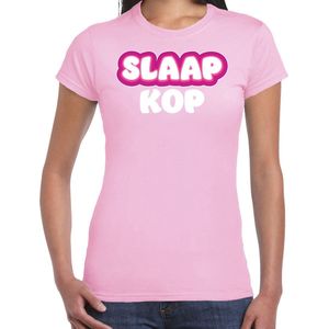 Bellatio Decorations Verkleed T-shirt voor dames - slaapkop - roze - carnaval - foute party L