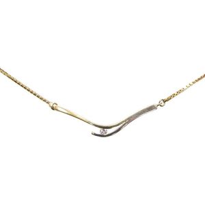 Bicolor gouden collier met diamant