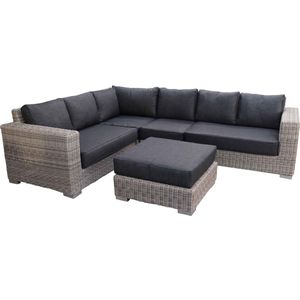 Hoek Loungeset King | 5-delig | Mystic Grey | Rond Wicker